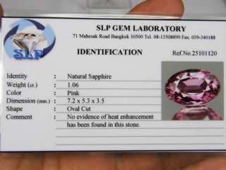 Unheated Certified Padparadscha Pink Natural Sapphire  