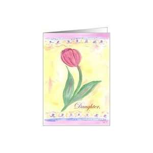   Tulip for Daughter Watercolor Flower Painting Card Toys & Games