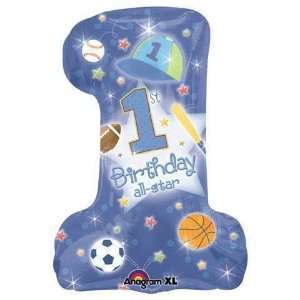    Birthday Balloons   First Birthday All Star Boy: Toys & Games