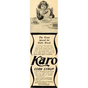  1904 Ad Corn Products Co. Karo Corn Syrup Bread Child 