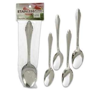  Silver Chrome Steel Spoon, 4 Piece Case Pack 48