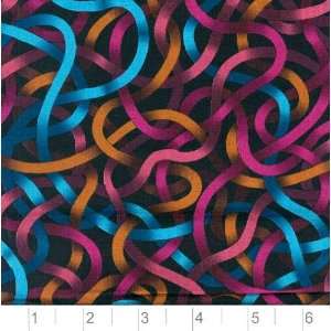   Ribbons Multi Aqua/Copper Fabric By The Yard Arts, Crafts & Sewing