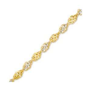   Two Tone Gold Spiral Chain Anklet   10 10K BRACELETS/ANKLET: Jewelry