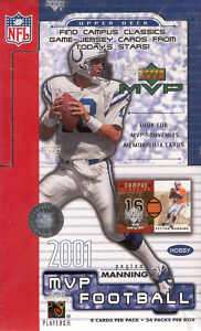2001 Upper Deck MVP NFL Football Hobby Box  