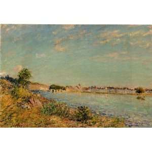Oil Painting: Saint Mammes: Alfred Sisley Hand Painted Art:  