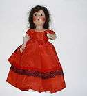 Vintage 1940s Composition Hollywood Doll w/Original Mexican Style Red 