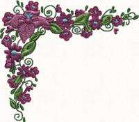 FLOWER FLORAL CORNERS MACHINE EMBROIDERY DESIGNS CD SET  