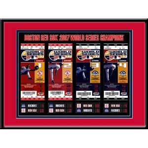 MLB Boston Red Sox 2007 World Series Tickets to History Framed Print 