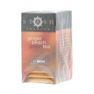 Stash Tea Ginger & Peach Green W/Matcha (Economy Case Pack) 18 Ct Box 