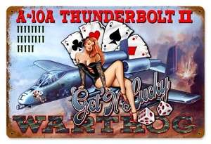 10A Thunderbolt II Warthog sexy pin up metal sign  