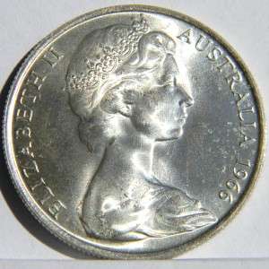   , Elizabeth II 1966 silver 50 Cents, 1 year type; shiny BU  