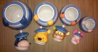 LOT OF 4) DISNEY WINNIE THE POOH AND FRIENDS CANISTER/COOKIE JARS WOW 