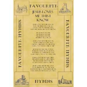 A4 Size Parchment Poster Favorite Hymns Jesus Loves Me This I Know 
