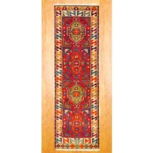   10 Indo Hand knotted Kazak Red Wool Runner