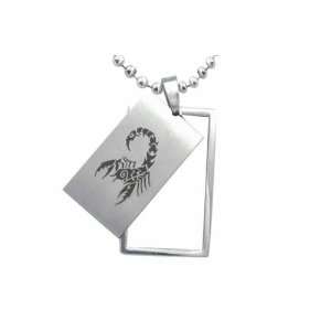   Two Part Stainless Steel pendant with laser scorpion Design Jewelry
