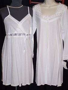 NWTS★EILEEN WEST★ NIGHTGOWN & ROBE SET CLASSICAL TOUCH KNIT 