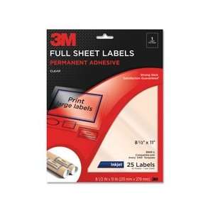 . Products   Full Sheet Labels, Inkjet Film, 8 1/2x11, 25/PK, Clear 
