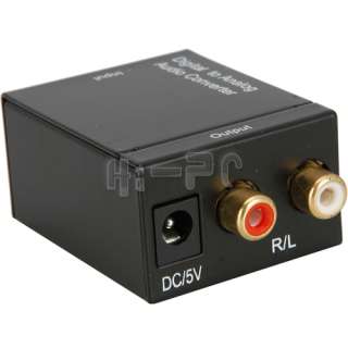 Digital Coaxial Input to Analog L/R Output Audio Converter Adapter Box 
