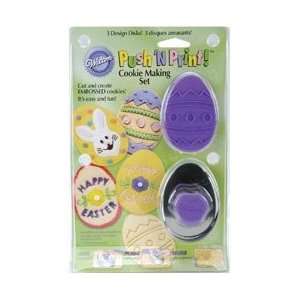 Wilton Push n Print Cookie Cutter Kit Easter W4001; 3 Items/Order 