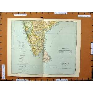   Print C1800 1870 Colour Map India Ceylon Arabia