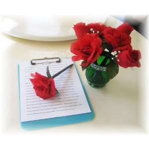  7 Red roses bouquet flower pens with pot