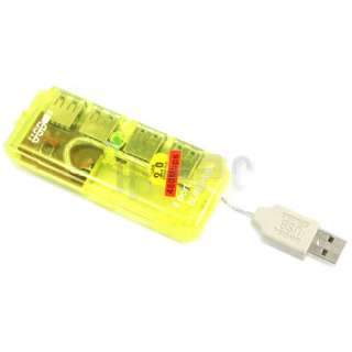 Port USB 2.0 HUB High Speed 480 Mbps PC Slim Yellow  