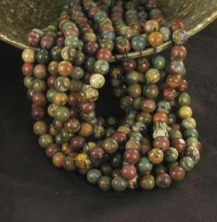 COLORFUL RED CREEK JASPER 8mm ROUND BEADS !~  
