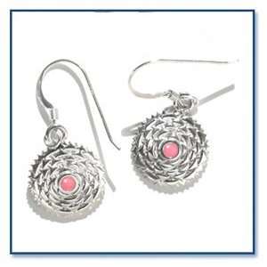  Crown Chakra Earrings Silver w Pink Enamel Beauty