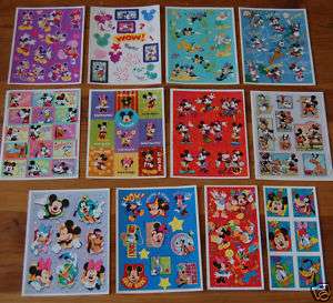 12 Sheets Disney MICKEY Mouse HUGE LOT Stickers  