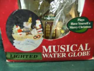 LIGHTED CRYSTAL MUSICAL WATER GLOBE PLAYS HAVE YOURSELF A MERRY LITTLE 