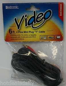   MINI PLUG TO RCA Y CABLE ADAPTER CORD VIDEO AUDIO TV VCR DVD SATELLITE