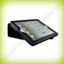 Black Genuine Leather Smart Case Jacket W/Stand for Apple iPad 2