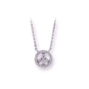  14KWG Diamond PEACE SIGN Necklace CoolStyles Jewelry
