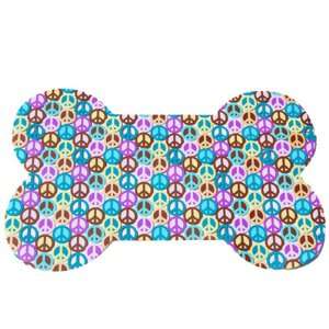   Dog Place Mat with Transparent Screen Print Peace Signs.