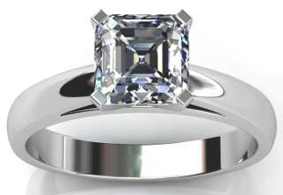 00Ct ASSCHER CUT CATHEDRAL ENGAGEMENT RING 14K GOLD  