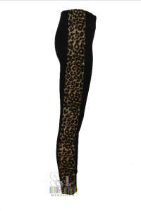 Ladies Jean Trouser Stripe CutOut Animal Side Leopard Panel Print 