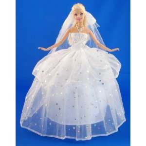  Bling Bling White Wedding Gown Dress Made to Fit the 