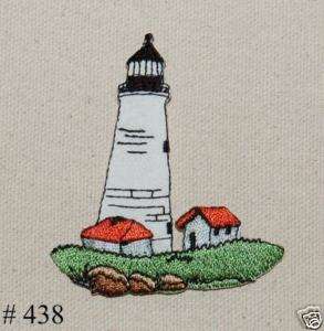 1PC ~HARBOR LIGHTHOUSE~IRON ON EMBROIDERED APPLIQUE  
