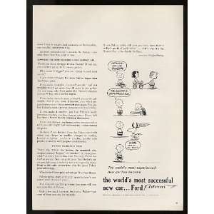  1960 Ford Falcon Winning Peanuts Characters 2 Page Print 
