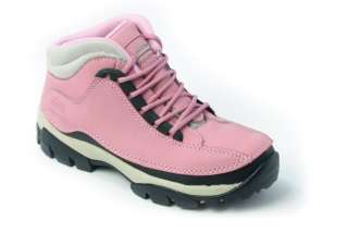 WOMENS LADIES PINK STEEL TOE CAP SAFETY WORK BOOTS 4 8  