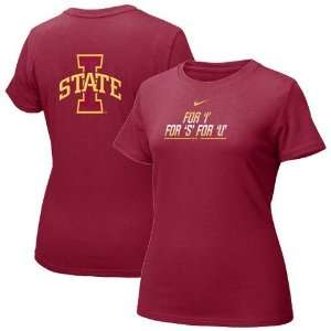   Nike Iowa State Cyclones Red Ladies Uniform T shirt