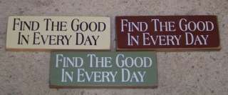 Wood Wall Decor Signs/Find The Good In Every Day/New  