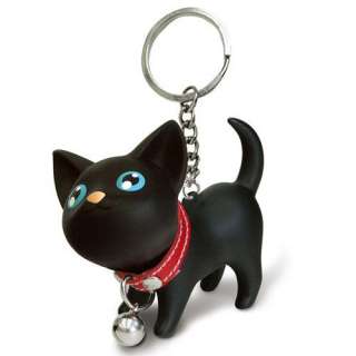 NEW Cute Cat Key Ring Key Chain Keyfob White and Black Color  