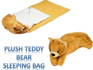 Teddy Bear Sleeping Bed n Bag Snuggle Stuffed Plush Pillow Cuddlee Pet 
