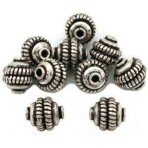  Sterling Silver Rope Barrel Bali Beads 7.5mm Approx 10 