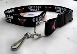 Chicago Bulls Team Black Lanyard Key Chain ID Strap  