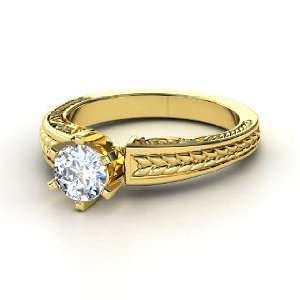  Round Brilliant Ceres Ring, Round Diamond 14K Yellow Gold 