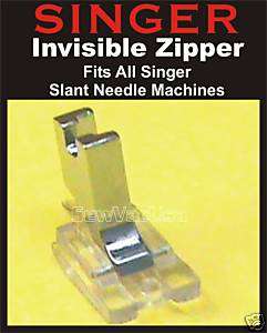 SINGER Slant Invisible Zipper Foot Feet 301 401 404 500  