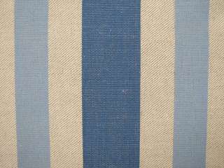 Vintage French TICKING fabric upholstery Blue 69in WIDE  