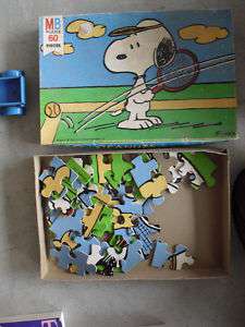 Vintage 1958 Puzzle Peanuts Snoopy Playing Tennis  